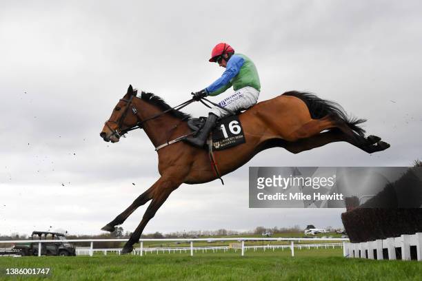 Sean Flanagan on Born By The Sea clear the third last in The Craft Irish Whiskey Co. Plate Handicap Chase race during day three of The Cheltenham...