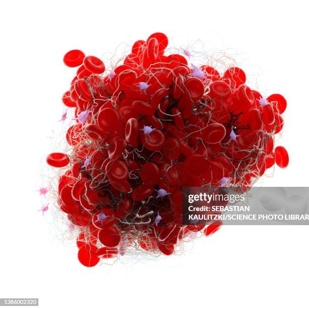 blood clot, illustration - fibrin stock illustrations