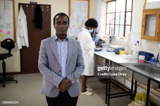 Trial Director, Dr. Eugene Ruzagira, poses for a portrait in a laboratory on March 16, 2022 in Masaka, Uganda. The African-led project, which is run...