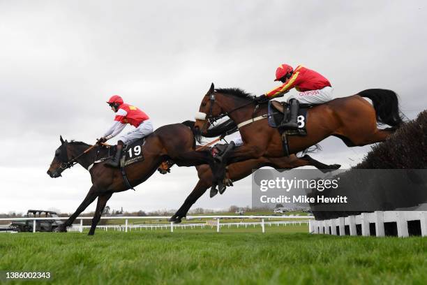 Adam Wedge on Coole Cody clear the third last in The Craft Irish Whiskey Co. Plate Handicap Chase race during day three of The Cheltenham Festival...