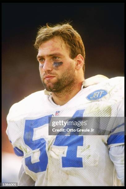 Detroit Lions linebacker Chris Spielman stands on the sidelines during game against the San Francisco 49ers at Candlestick Park in San Francisco,...