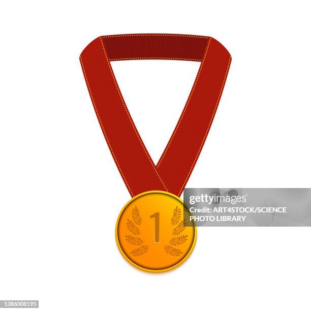 ilustrações de stock, clip art, desenhos animados e ícones de achievement, conceptual illustration - medalha