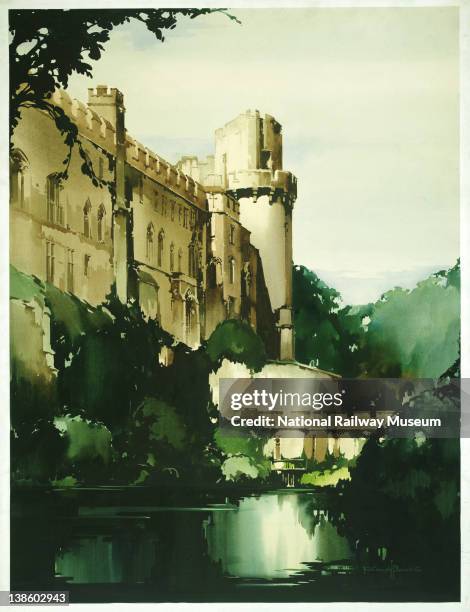 Original watercolour artwork, Warwick Castle
