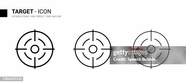 target line icon design, editable stroke, pixel perfect, stock illustration. - bow arrow stock illustrations