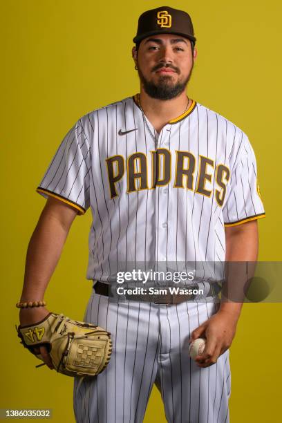 Jose Castillo of the San Diego Padres poses for a portrait during photo day at the Peoria Sports Complex on March 17, 2022 in Peoria, Arizona.