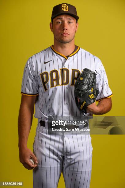 James Norwood of the San Diego Padres poses for a portrait during photo day at the Peoria Sports Complex on March 17, 2022 in Peoria, Arizona.