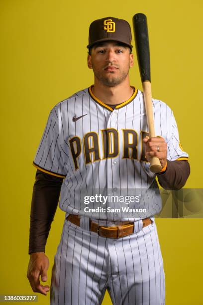 Trent Grisham of the San Diego Padres poses for a portrait during photo day at the Peoria Sports Complex on March 17, 2022 in Peoria, Arizona.