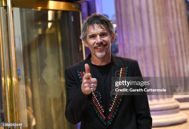 Ethan Hawke attends the UK special screening of Marvel Studios' original series "Moon Knight" at British Museum on March 17, 2022 in London, England....