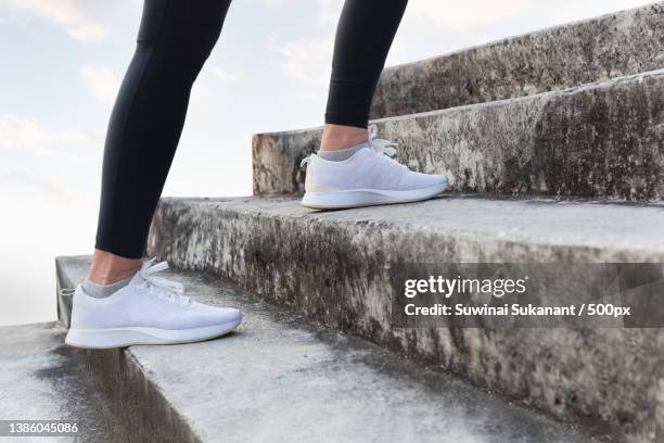 woman exercise walking up the stairs burn fat,healthy lifestyle - beautiful legs in high heels stock pictures, royalty-free photos & images