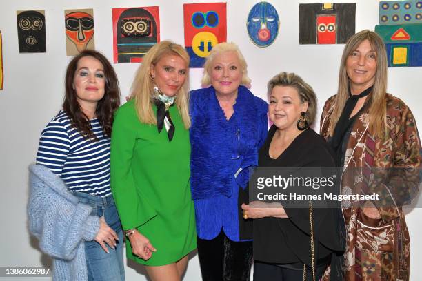 Michaela Aschberger, Ursula Gottwald, Susanne Wiebe, Andrea Wildner and Tanja Valerien-Glowacz attend the "Cult. Mythos. Maske" exhibition opening by...