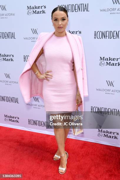 Camilla Luddington attends Los Angeles Confidential Magazine annual Women of Influence Luncheon at Waldorf Astoria Beverly Hills on March 17, 2022 in...