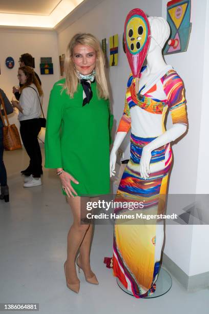 Actress Ursula Gottwald attends the "Cult. Mythos. Maske" exhibition opening by Susanne Wiebe on March 17, 2022 in Munich, Germany.