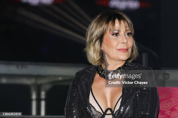 Singer Alejandra Guzmán attends a press conference to promote her new tour at Arena Ciudad de Mexico on March 17, 2022 in Mexico City, Mexico.