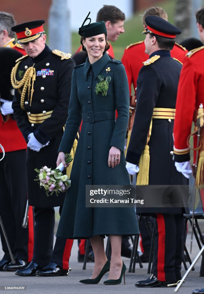 The Duke And Duchess Of Cambridge Attend 1st Battalion Irish Guards' St. Patrick's Day Parade