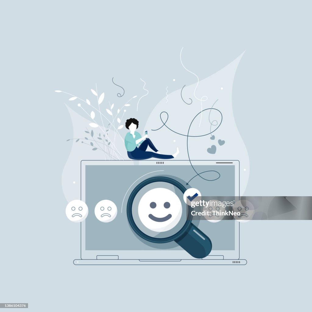 Searching for positive emotion, comedy and tragedy with happy and sad emotion emoji