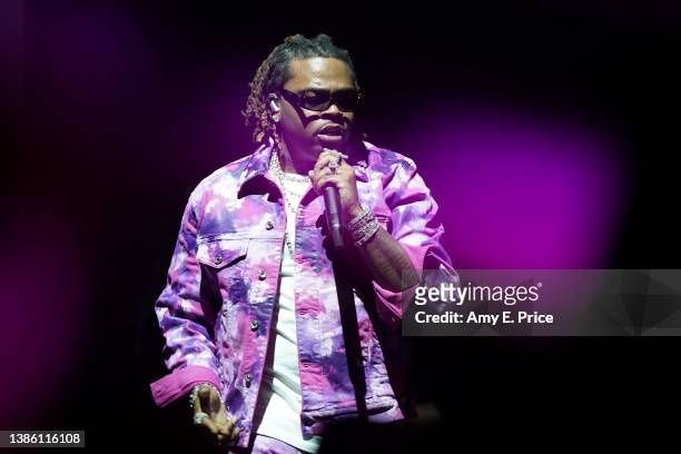 Gunna performs onstage at 'Samsung Galaxy + Billboard' during the 2022 SXSW Conference and Festivals at Waterloo Park on March 17, 2022 in Austin,...