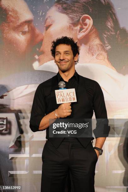 Actor Tomer Sisley attends 'Largo Winch II' Beijing premiere at Palace Cinema at China World Trade Center Tower 3 on February 8, 2012 in Beijing,...