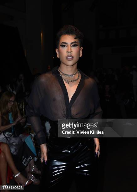 Louie Castro attends LA Fashion Week Powered By Art Hearts Fashion at the Majestic Downtown on March 17, 2022 in Los Angeles, California.