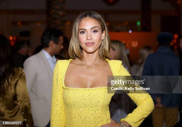 Jessica Alba is seen as RH Celebrates The Unveiling of RH San Francisco, The Gallery at the Historic Bethlehem Steel Building on March 17, 2022 in...