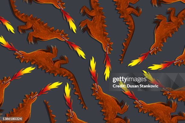 angry looking dinosaurs pattern - dinosaur background stock illustrations