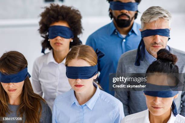 no one can see the reality! - blinddoek stockfoto's en -beelden