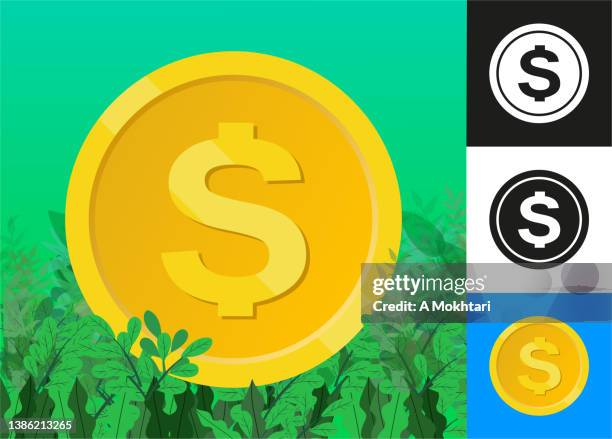 ilustrações de stock, clip art, desenhos animados e ícones de u.s. dollar icon - moeda de um dólar dos estados unidos