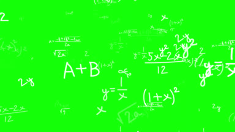 Background with flying formulas and equations on green screen 동영상 ...