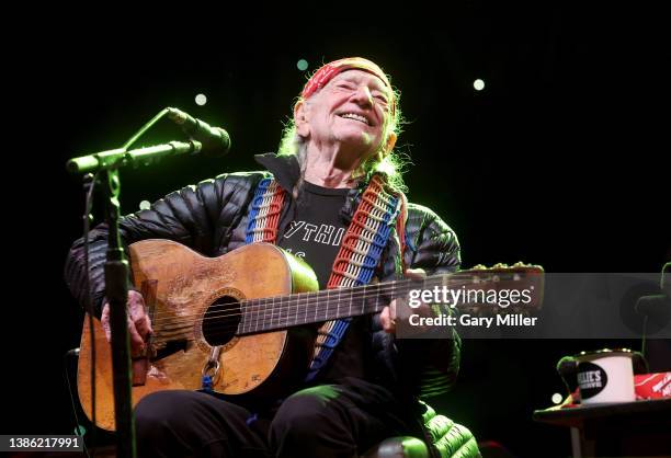 Willie Nelson performs in concert during Luck Reunion on March 17, 2022 in Luck, Texas.