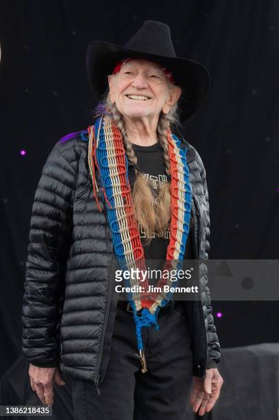 Singer, songwriter and guitarist Willie Nelson performs live on stage at the Luck Reunion on March 17, 2022 in Luck, Texas.