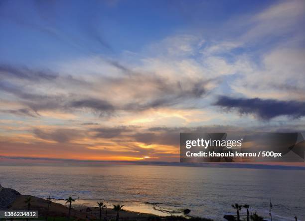 scenic view of sea against sky during sunset - khaoula stock pictures, royalty-free photos & images