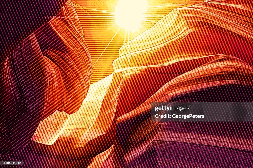 Antelope Canyon with sunbeams