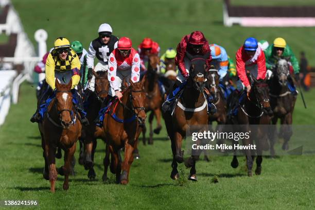 Paul Townend on State Man looks on after crossing the finish line to win The McCoy Contractors County Handicap Hurdle race during day four of the...