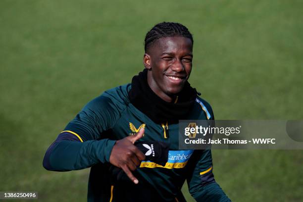 Chiquinho of Wolverhampton Wanderers poses following a Wolverhampton Wanderers Training Session at The Sir Jack Hayward Training Ground on March 17,...