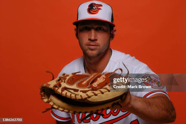 Cody Roberts of the Baltimore Orioles poses for a portrait during Photo Day at Ed Smith Stadium on March 17, 2022 in Sarasota, Florida.