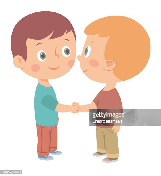 34 Kids Shaking Hands Cartoon High Res Illustrations - Getty Images