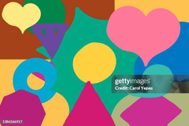 colorful geometric shapes abstract background - fancy gala stock pictures, royalty-free photos & images