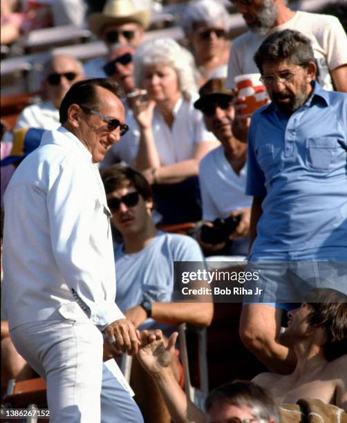 Raiders owner Al Davis before game action of Los Angeles Raiders vs San Francisco 49'ers, August 6, 1983 in Los Angeles, California.