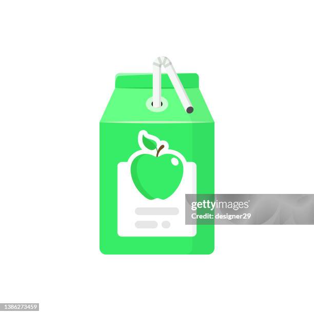 fruit juice box icon vector design. - fruit juice stock illustrations