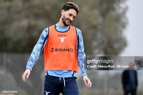 Luis Alberto of SS Lazio during the SS Lazio training session at the Formello sport center on March 18, 2022 in Rome, Italy.