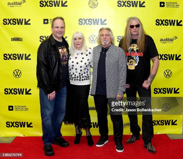 Eddie Trunk, Wendy Dio, Geezer Butler, and Sebastian Bach attend "Dreamers Never Die: The Enduring Power of Metal" during the 2022 SXSW Conference...