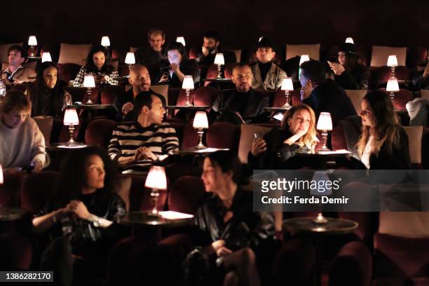 Guests attend the Selen Akyüz show during day 4 of Fashion Week Istanbul on March 18, 2022 in Istanbul, Turkey.