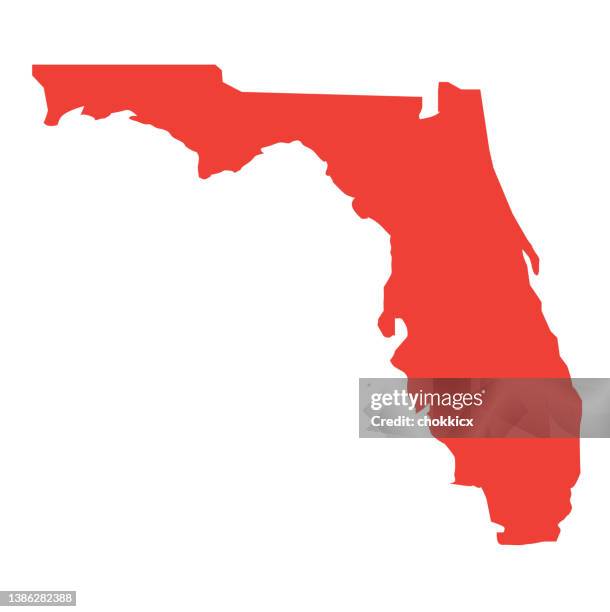 ilustraciones, imágenes clip art, dibujos animados e iconos de stock de icono de mapa del estado de florida - florida us state