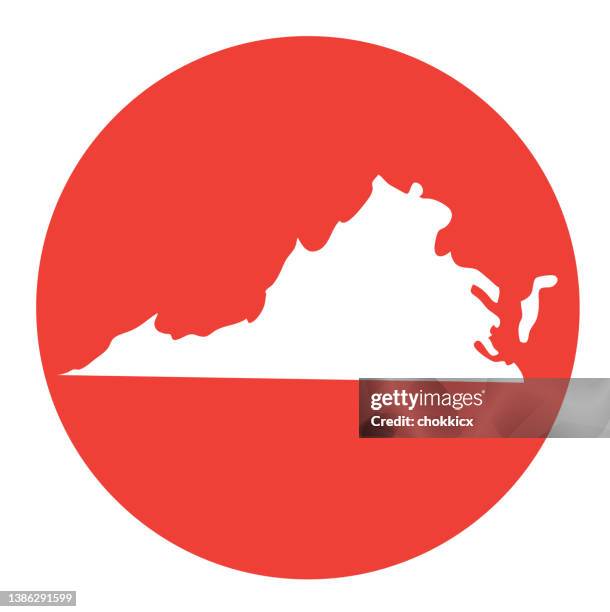 virginia state map icon - old dominion stock illustrations