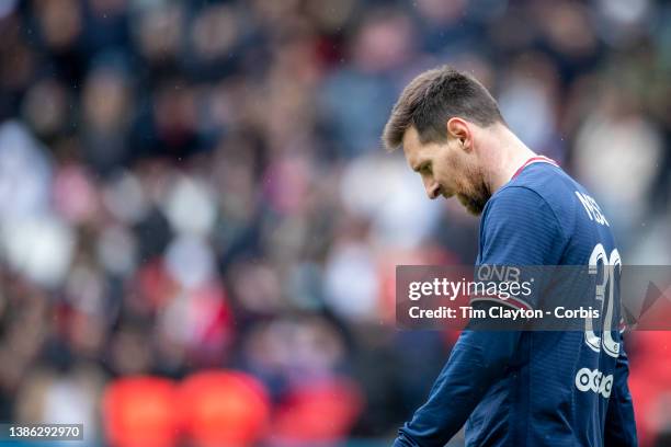 August 10: Lionel Messi of Paris Saint-Germain during the Paris Saint-Germain Vs Bordeaux, French Ligue 1 regular season match at Parc des Princes on...