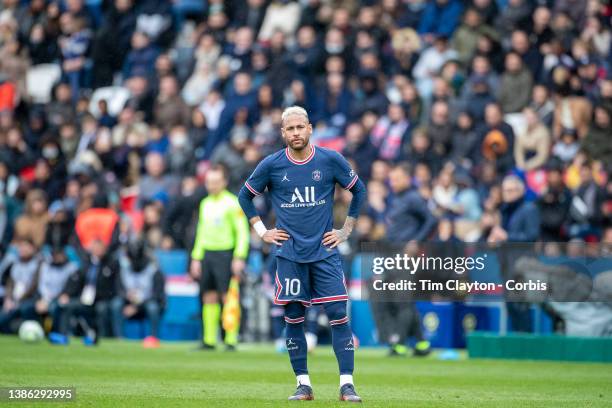 August 10: Neymar of Paris Saint-Germain during the Paris Saint-Germain Vs Bordeaux, French Ligue 1 regular season match at Parc des Princes on March...