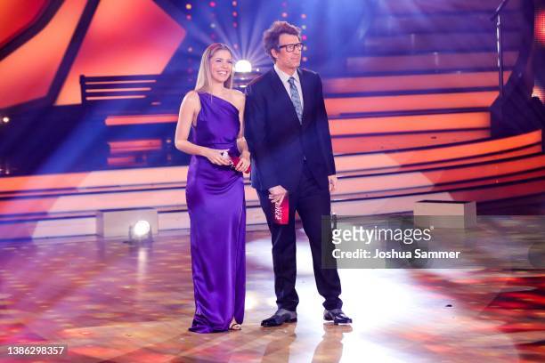 Victoria Swarovski and Daniel Hartwich are seen on stage during the 4th show of the 15th season of the television competition show "Let's Dance" at...