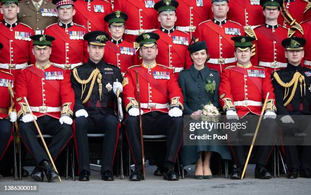 Prince William, Duke of Cambridge and Catherine, Duchess of Cambridge attend the 1st Battalion Irish Guards' St. Patrick's Day Parade with Prince...