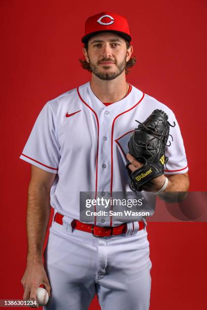 Connor Overton of the Cincinnati Reds poses for a portrait during photo day at Goodyear Ballpark on March 18, 2022 in Goodyear, Arizona.