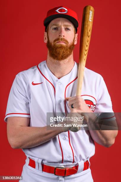 Colin Moran of the Cincinnati Reds poses for a portrait during photo day at Goodyear Ballpark on March 18, 2022 in Goodyear, Arizona.