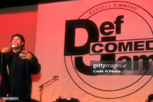 Comedian Ricky Harris performs at Russell Simmons' Def Comedy Jam on June 10, 1993 in New York City.